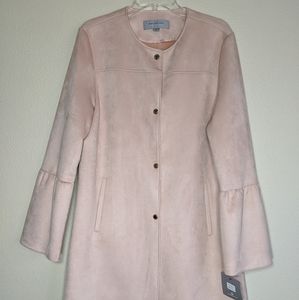 Marc New York Suede Coat Jacket Pink Large